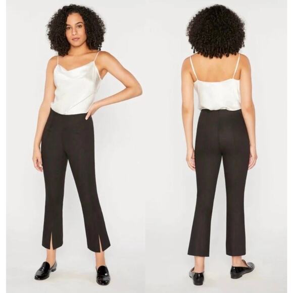 Cinq a Sept Laurie Slit Hem Cropped Pants in Black